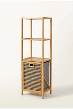 Bambu Kirli Sepetli Dolap – 3 Katlı Banyo Dolabı & Çamaşır Sepeti (98 x 39 x 22 cm) - erkugo. dekoratif, işlevsel.