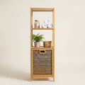 Bambu Kirli Sepetli Dolap – 3 Katlı Banyo Dolabı & Çamaşır Sepeti (98 x 39 x 22 cm) - erkugo. dekoratif, işlevsel.