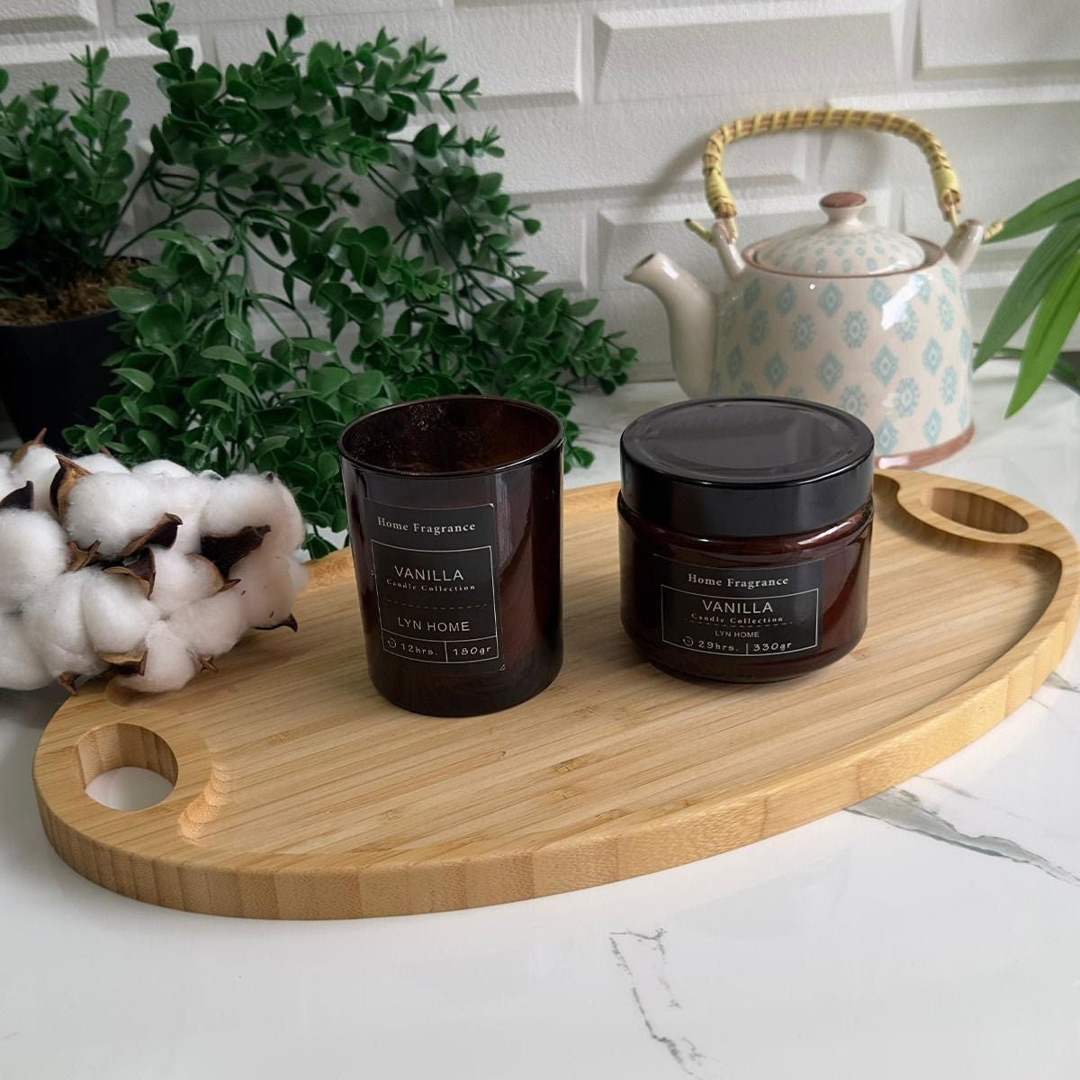Bambu Oval Kulplu Sunum Tepsisi, Kahvaltı Tabağı - erkugo. dekoratif, işlevsel.