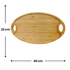 Bambu Oval Kulplu Sunum Tepsisi, Kahvaltı Tabağı - erkugo. dekoratif, işlevsel.