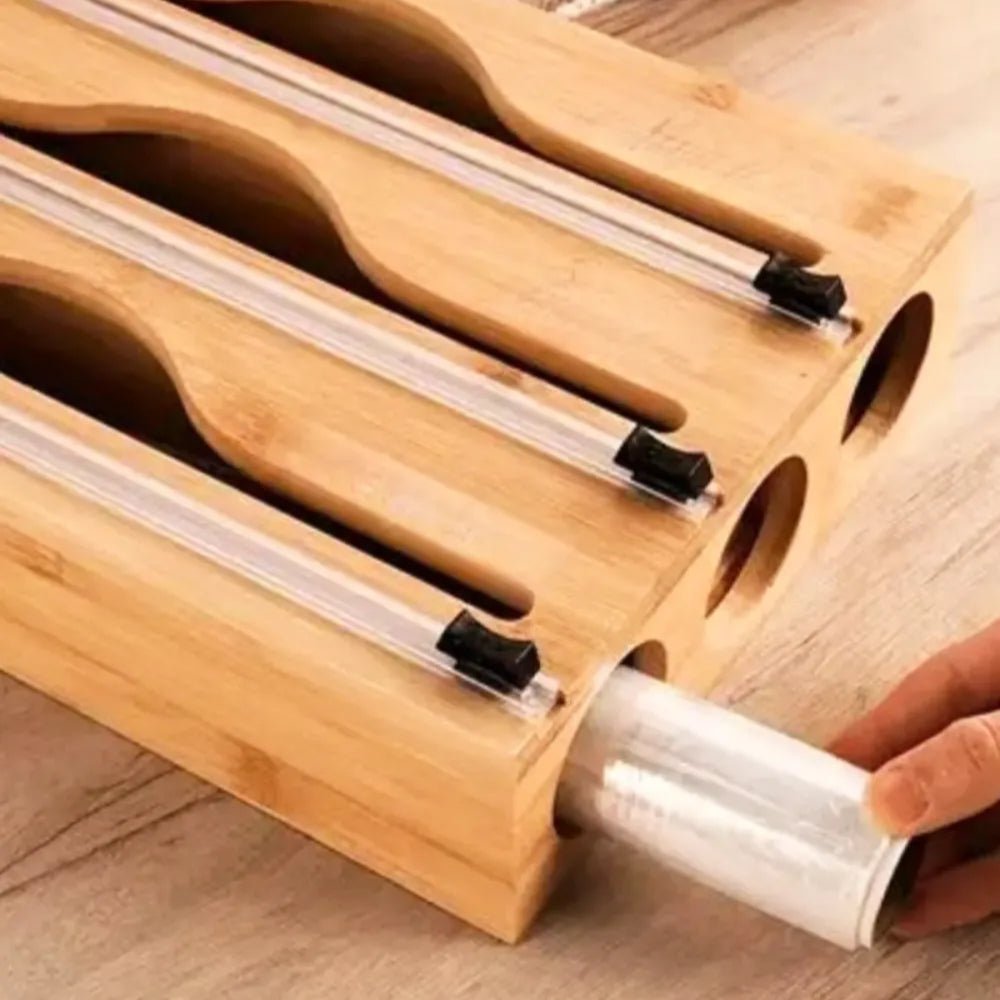 Bambu Rulo Organizer, Streç Film, Alüminyum Folyo, Yağlı Kağıt - erkugo. dekoratif, işlevsel.