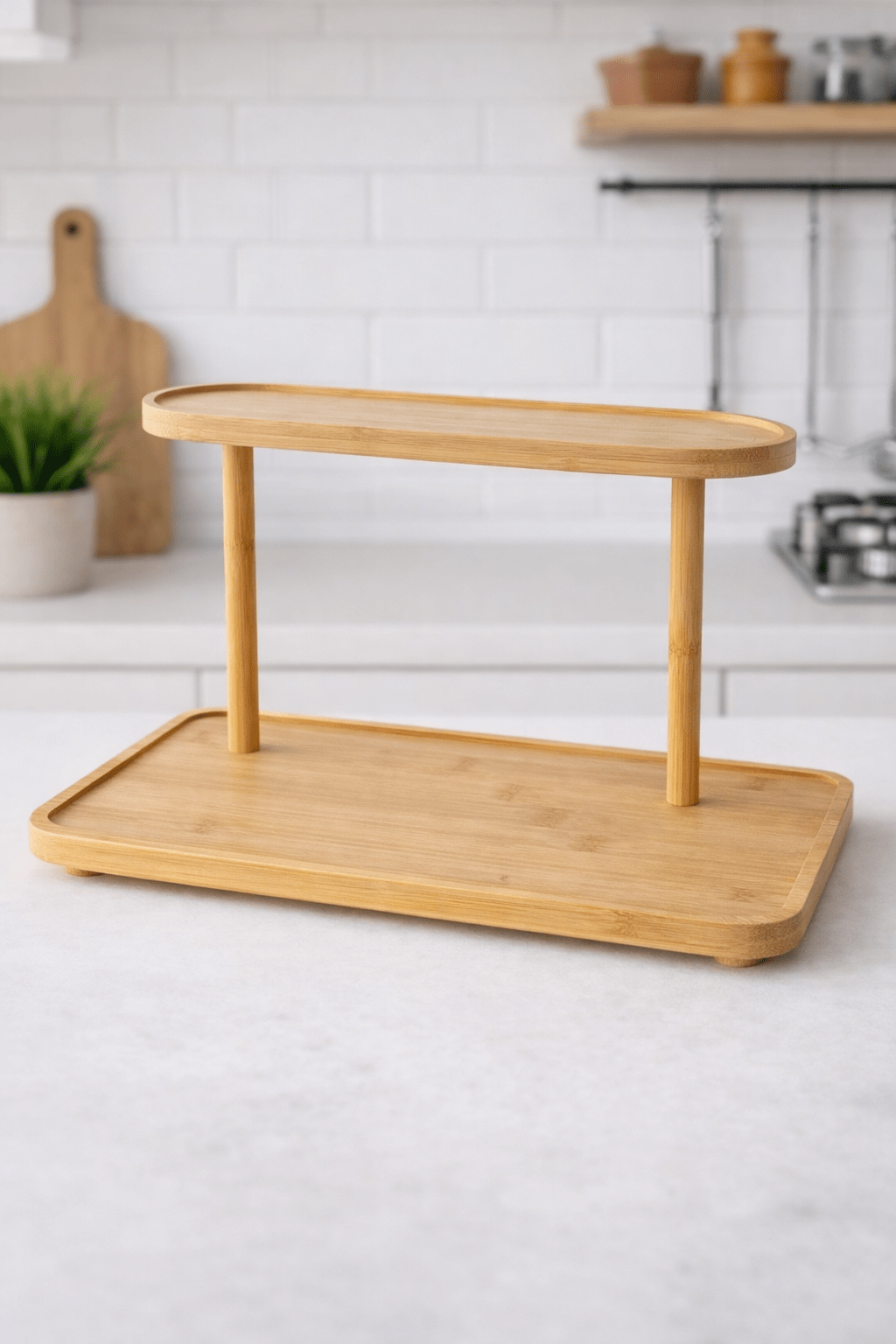 Bambu Soft 2 Katlı Stand - erkugo. dekoratif, işlevsel.