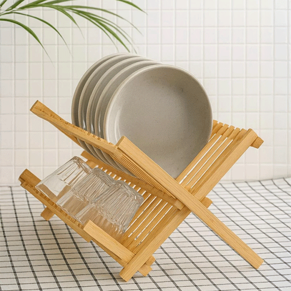 Bambu Tezgah Organizeri & Bulaşıklık (43 x 34 cm) - erkugo. dekoratif, işlevsel.
