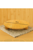 Bambu Top Ayaklı Oval Sunum Standı, Yuvarlak Sunum Tabağı (24CM) - erkugo. dekoratif, işlevsel.