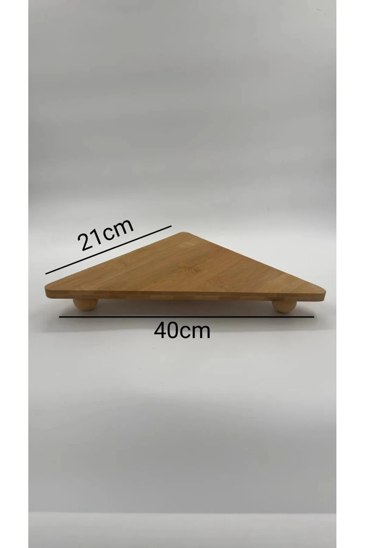 Bambu Top Ayaklı Üçgen Stant, Bambu Sunumluk (21x40) - erkugo. dekoratif, işlevsel.