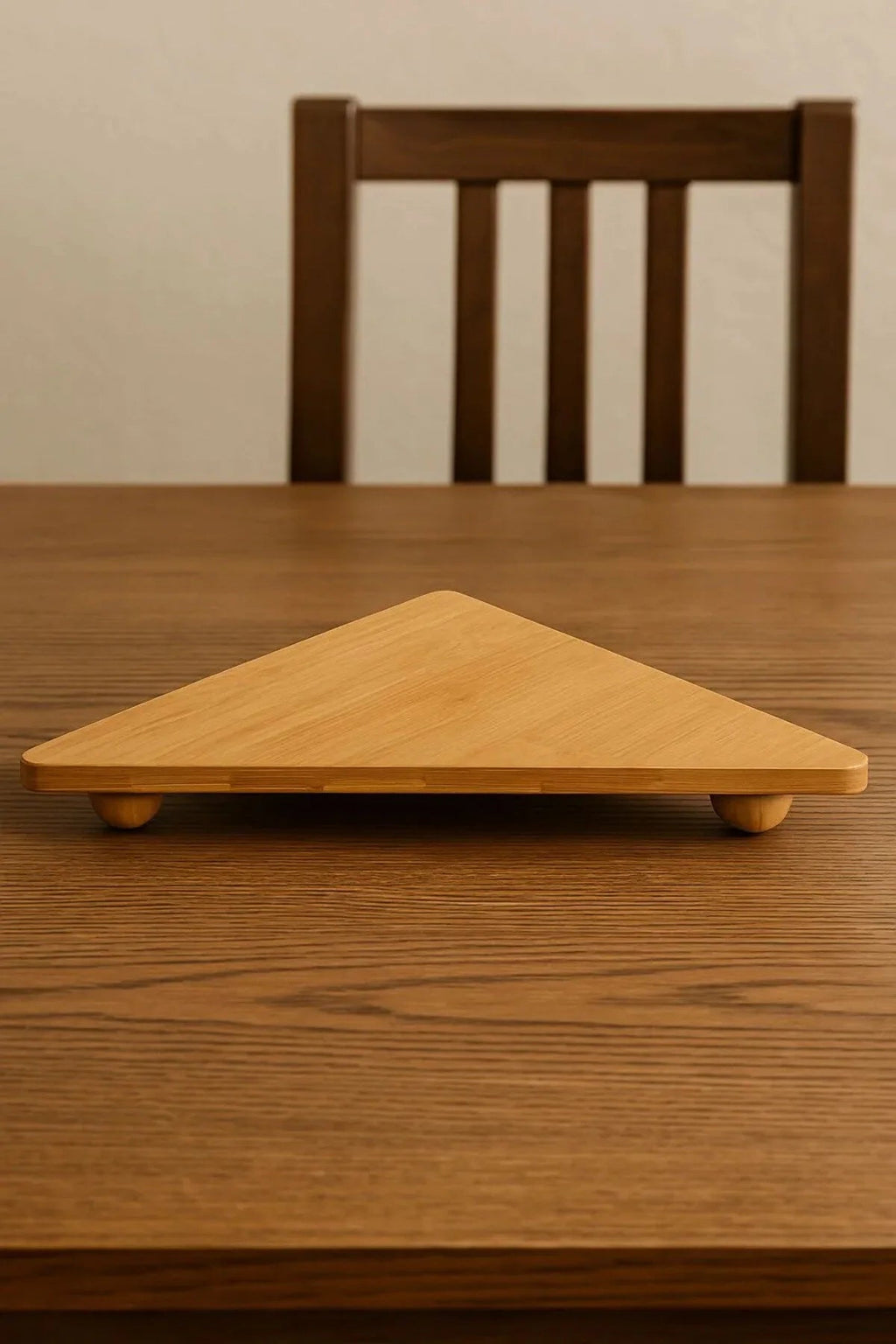 Bambu Top Ayaklı Üçgen Stant, Sunum Tahtası (18x34) - erkugo. dekoratif, işlevsel.