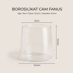 Borosilikat Cam Mumluk, 15.5cm x 13 CM, Konik - erkugo. dekoratif, işlevsel.