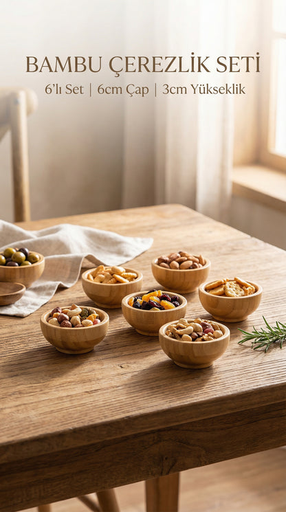 Bamboo Snack Bowl, Sauce Bowl, Jam Bowl 6x3cm