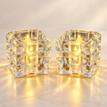 2 Adet Küp Şekilli Mini LED Mum 5 cm Pilli Dekoratif Işıklı Mum