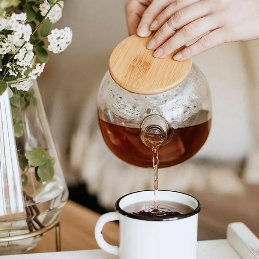 Teapot Cam Demlik, Borosilikat, Süzgeçli