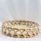 Doğal Rattan Tepsi, Sepet, 35x7cm, Handmade - erkugo. dekoratif, işlevsel.