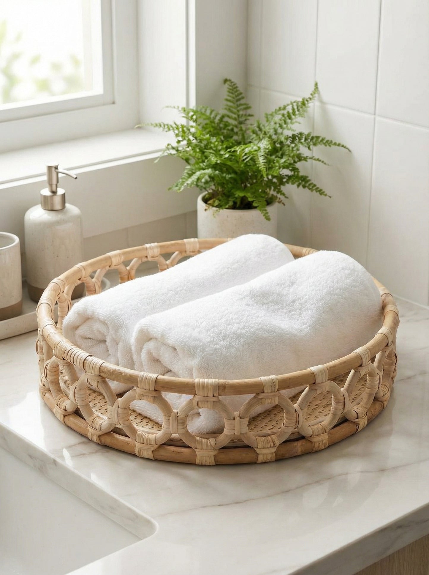 Doğal Rattan Tepsi, Sepet, 30x7cm, Handmade