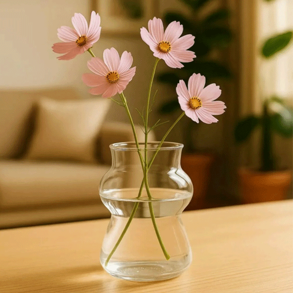 Minimal Vazo Modern Kum Saati Model Borosilikat Cam, 450 ml Sandglass Model