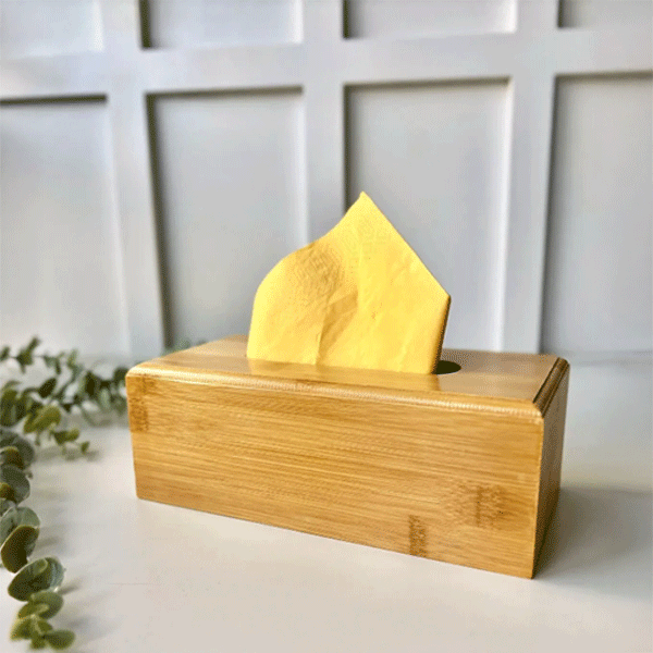 Bambu Peçetelik, 23 cm Masaüstü Peçete Kutusu, Bambu Kağıt Mendil Kutusu