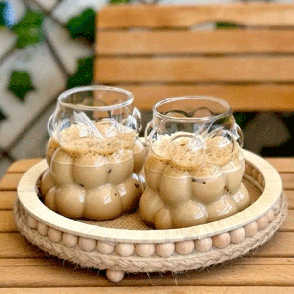 2 Adet Borosilikat  Sunum Bardağı, Kahve Bardağı, Isı Dayanıklı Bardak Üzüm