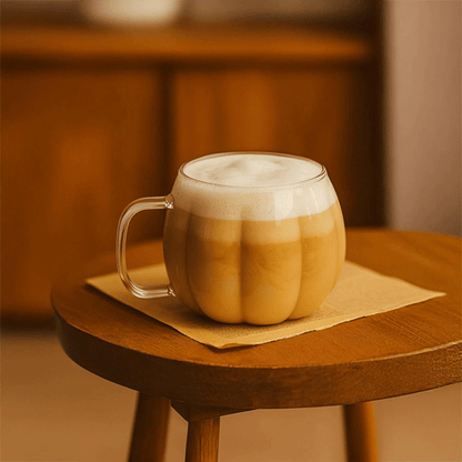 Bal Kabağı Borosilikat Kahve Sunum Bardağı, Isı Dayanıklı Kulplu Bardak (450 ML) Civelek