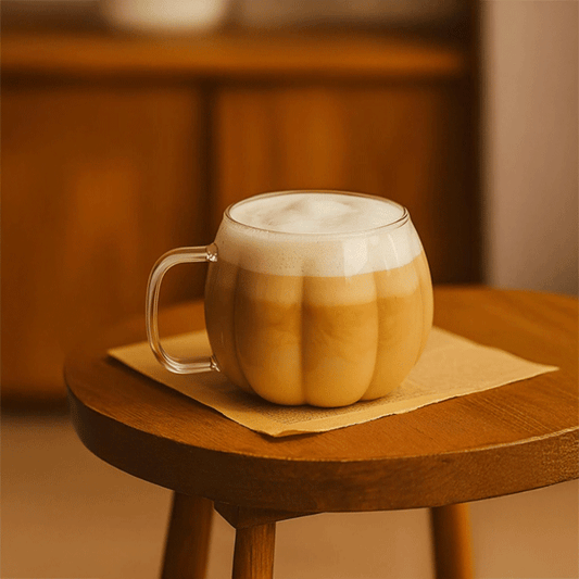 Bal Kabağı Borosilikat Kahve Sunum Bardağı, Isı Dayanıklı Kulplu Bardak (450 ML) Civelek