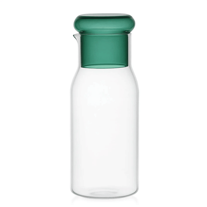 Borosilikat Cam Sürahi/Karaf 950ml Bardaklı Başucu Sürahisi