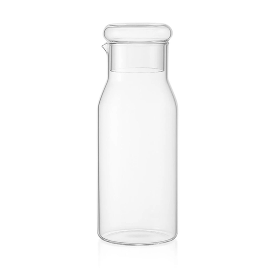 Borosilikat Cam Sürahi/Karaf 950ml Bardaklı Başucu Sürahisi