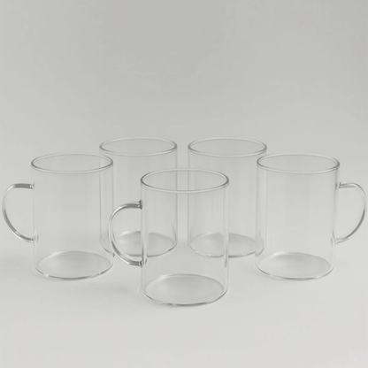 6'lı Çay Kupa Seti, Borosilikat Cam Kupa, 200 ml