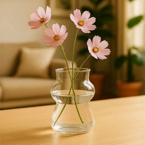 İskandinav Vazo Seti, Modern Minimal Dekoratif 3'lü Set, Isıya Dayanıklı Borosilikat Cam