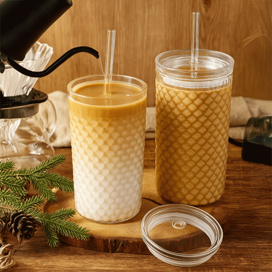 Squama Cam Kapaklı Borosilikat Soğuk Kahve Bardağı – 650 ml