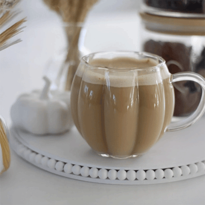 Bal Kabağı Borosilikat Kahve Sunum Bardağı, Isı Dayanıklı Kulplu Bardak (450 ML) Civelek