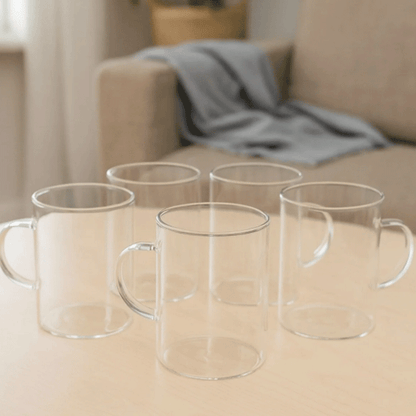 6'lı Çay Kupa Seti, Borosilikat Cam Kupa, 200 ml