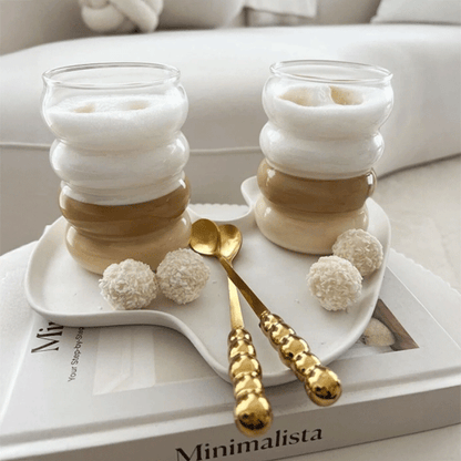 2 Adet Borosilikat  Sunum Bardağı, Kahve Bardağı, Isı Dayanıklı Bardak BOGUMLU