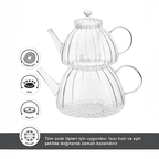 Modern Borosilicate Heat-Resistant Glass Teapot Set 600 ml + 1000 ml