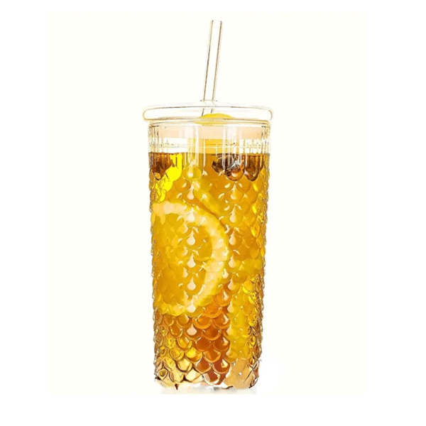 Squama Cam Kapaklı Borosilikat Soğuk Kahve Bardağı – 650 ml