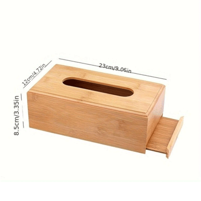 Bambu Peçetelik, 23 cm Masaüstü Peçete Kutusu, Bambu Kağıt Mendil Kutusu