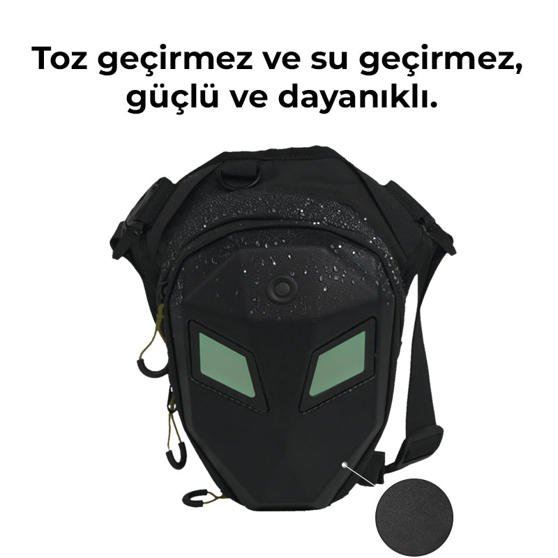 Çift LED Ekranlı Mini Bacak Çantası – Göz Tasarımlı, Ayarlanabilir Askılı, Unisex Teknolojik Çanta