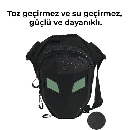 Çift LED Ekranlı Mini Bacak Çantası – Göz Tasarımlı, Ayarlanabilir Askılı, Unisex Teknolojik Çanta