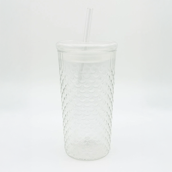 Squama Cam Kapaklı Borosilikat Soğuk Kahve Bardağı – 650 ml