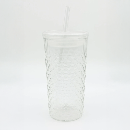 Squama Cam Kapaklı Borosilikat Soğuk Kahve Bardağı – 650 ml