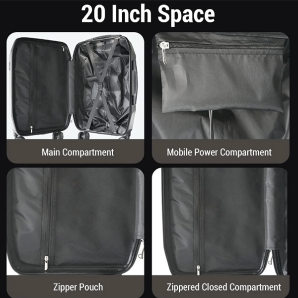 LED Ekranlı Akıllı Valiz – Telefon Kontrollü, Sert , 57 x 37 x 22 cm – Seyahat Valizi