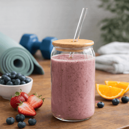 600 ml Bambu Kapaklı Pipetli Borosilikat Sunum Bardağı, Kahve Bardağı, Isı Dayanıklı Bardak Coollime