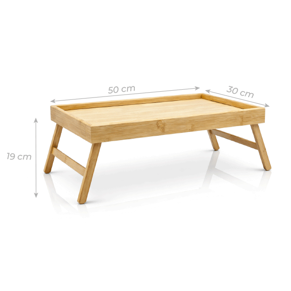 Kulpsuz Ayaklı Tepsi 50x30 CM – Katlanır Ayaklı Bambu Yatak Keyif Tepsisi