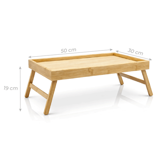 Kulpsuz Ayaklı Tepsi 50x30 CM – Katlanır Ayaklı Bambu Yatak Keyif Tepsisi