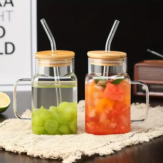 Hibiscus Presentation Glass, Bamboo Lid, Borosilicate