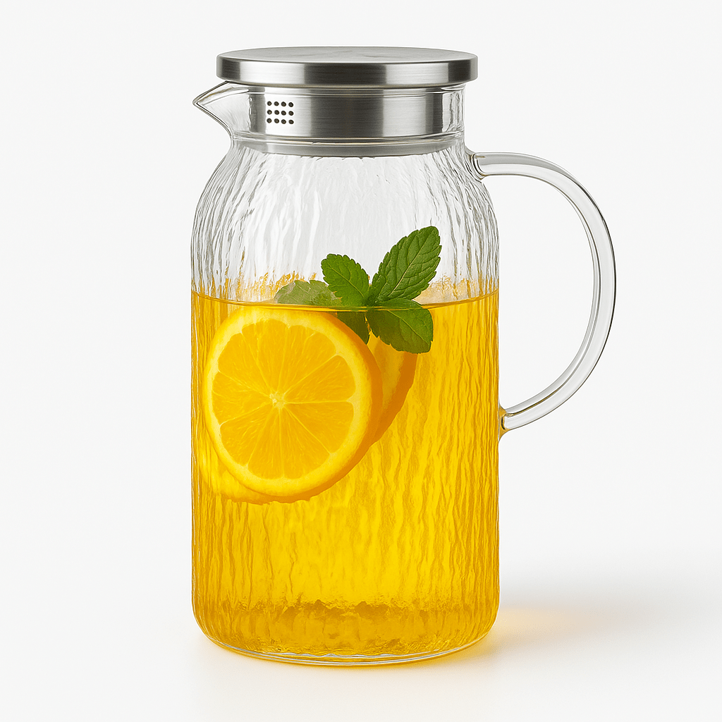 Icejug Cam Sürahi, Demlik, Borosilikat, Süzgeçli - erkugo. dekoratif, işlevsel.