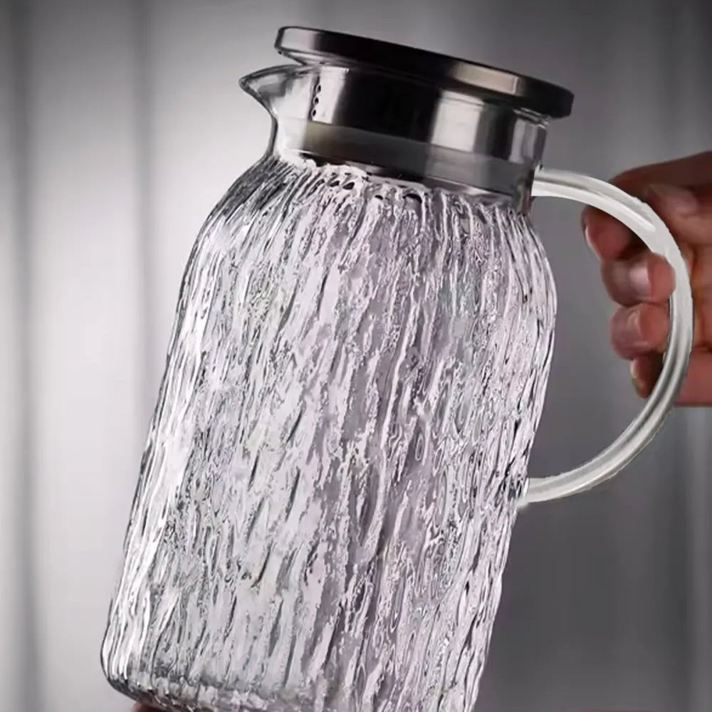 Icejug Cam Sürahi, Demlik, Borosilikat, Süzgeçli - erkugo. dekoratif, işlevsel.