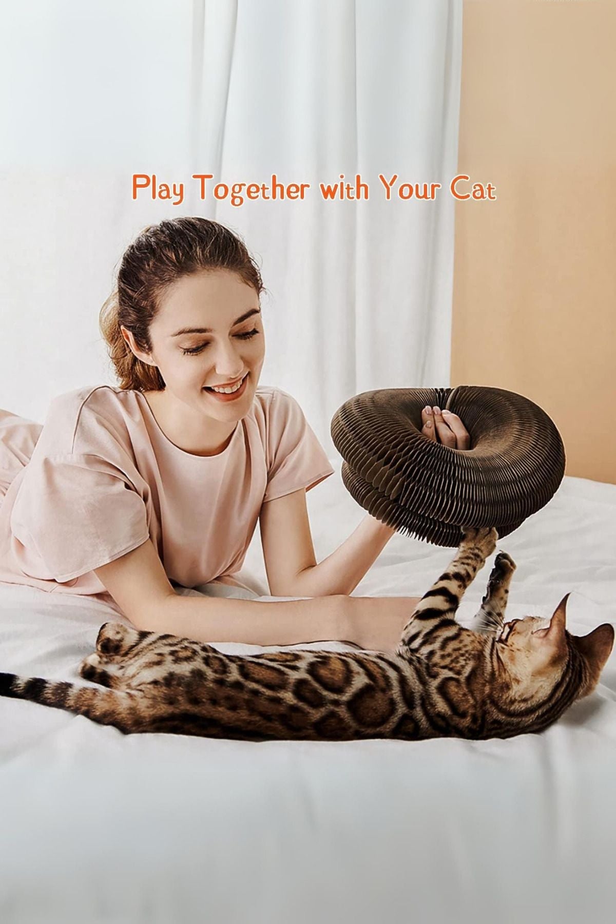 Kedi Tırmalama Oyuncağı – Sihirli Akordeon Kedi Oyuncağı, Çıngıraklı Tırmalama Panosu - erkugo. dekoratif, işlevsel.