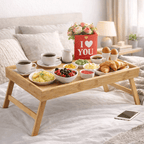 Kulpsuz Ayaklı Tepsi 50x30 CM – Katlanır Ayaklı Bambu Yatak Keyif Tepsisi - erkugo. dekoratif, işlevsel.