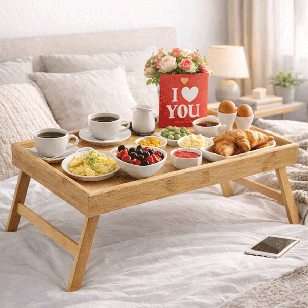 Kulpsuz Ayaklı Tepsi 50x30 CM – Katlanır Ayaklı Bambu Yatak Keyif Tepsisi - erkugo. dekoratif, işlevsel.