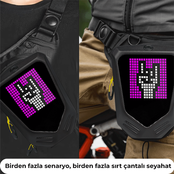 LED Ekranlı Mini Bacak Çantası – Ayarlanabilir Askılı, Unisex, Günlük ve Outdoor Kullanım - erkugo. dekoratif, işlevsel.