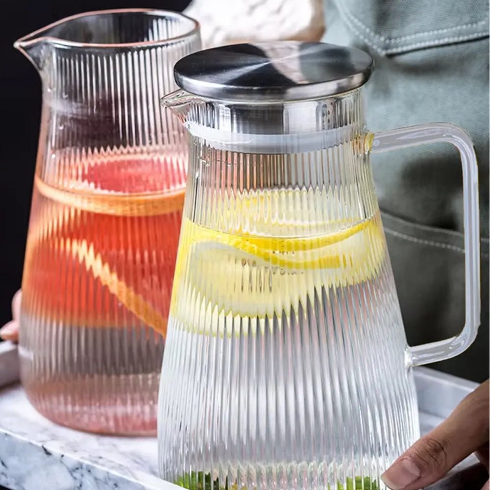 Origami Carafe Cam Sürahi, Demlik, Borosilikat, Süzgeçli - erkugo. dekoratif, işlevsel.