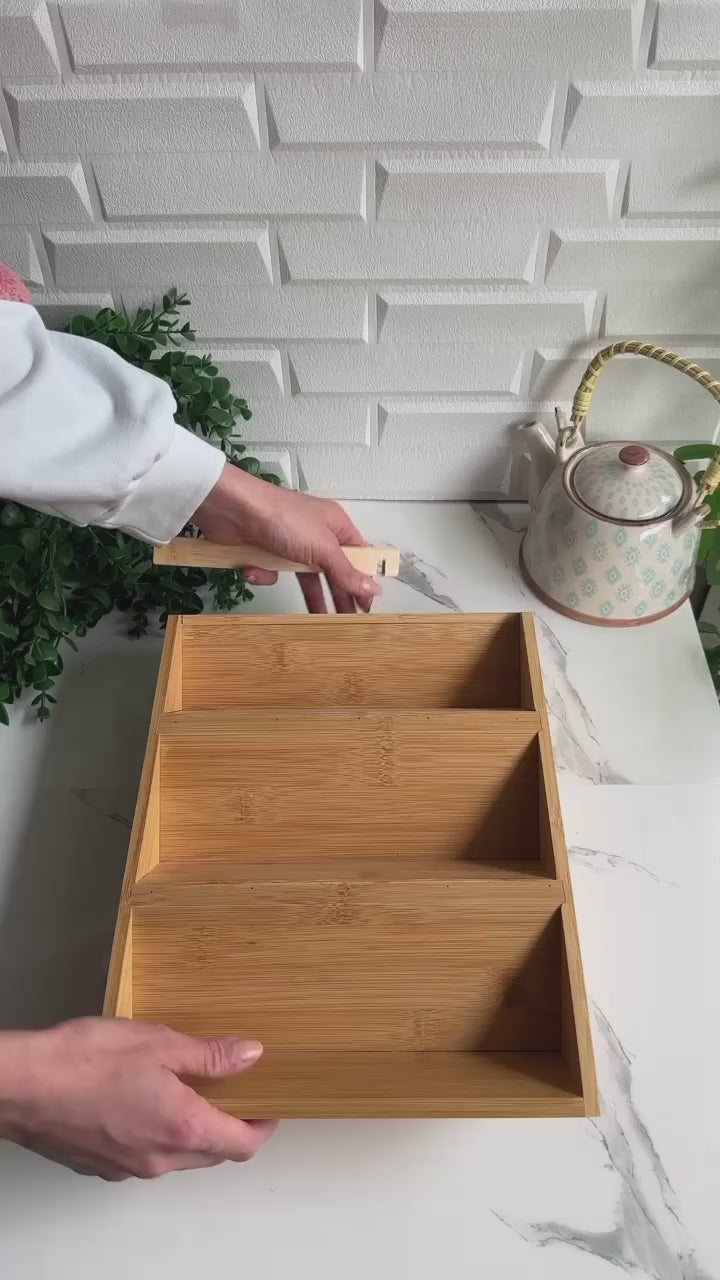 Bamboo Spice Stand, Folding Legs, 3 Tiers