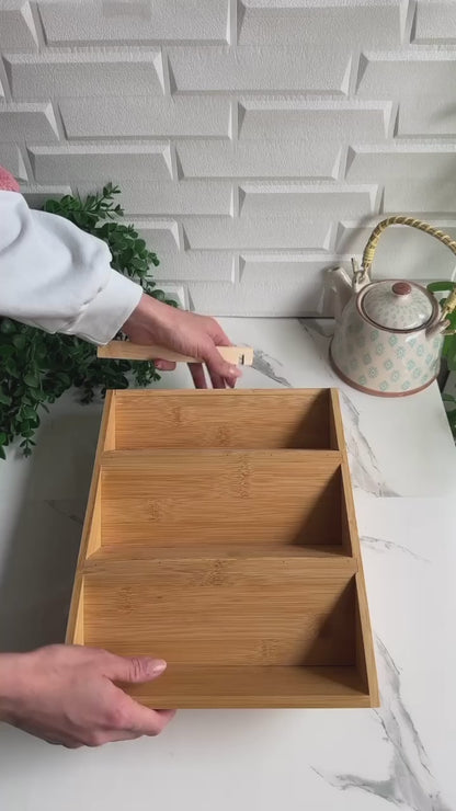 Bamboo Spice Stand, Folding Legs, 3 Tiers